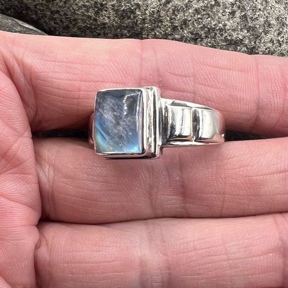Nicky Butler Designer Sterling Silver Natural Rainbow Moonstone Ring 12 - Picture 4 of 8
